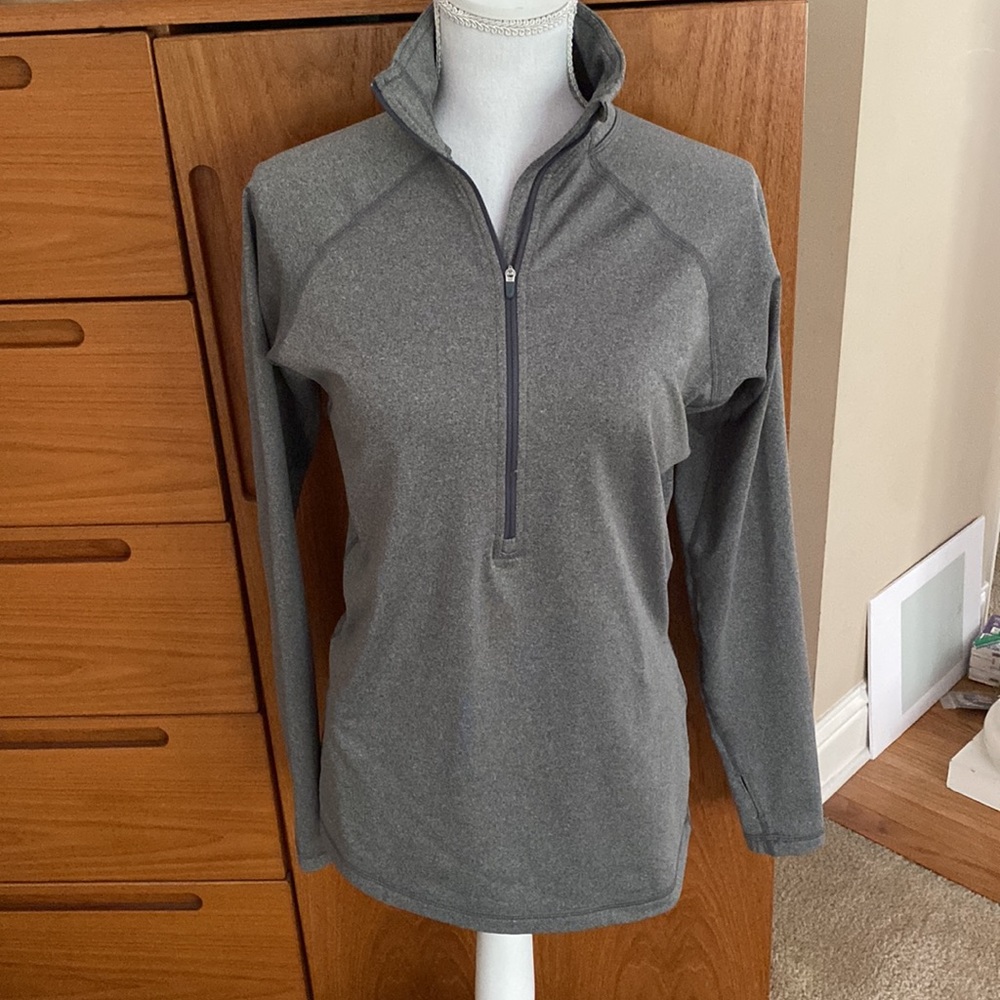 Nike Pro gray half zip pullover jacket lightly lined size Large